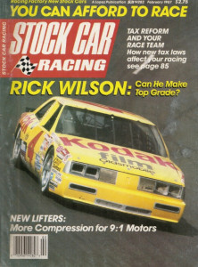 STOCK CAR RACING 1987 FEB - RICK WILSON, WILL CAGLE, IMCA, PLAYERS SERIES